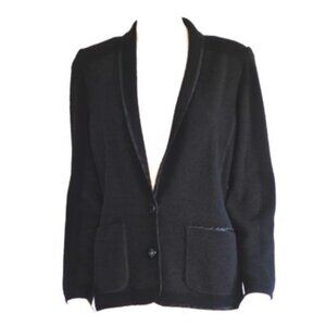 Devernois Wool Blend Knit Blazer With Satin Piping - France